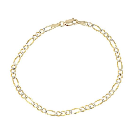 Beautiful 10k Gold Diamond Cut Figaro Bracelet 3.2mm ~7in-NEW - Picture 8 of 8